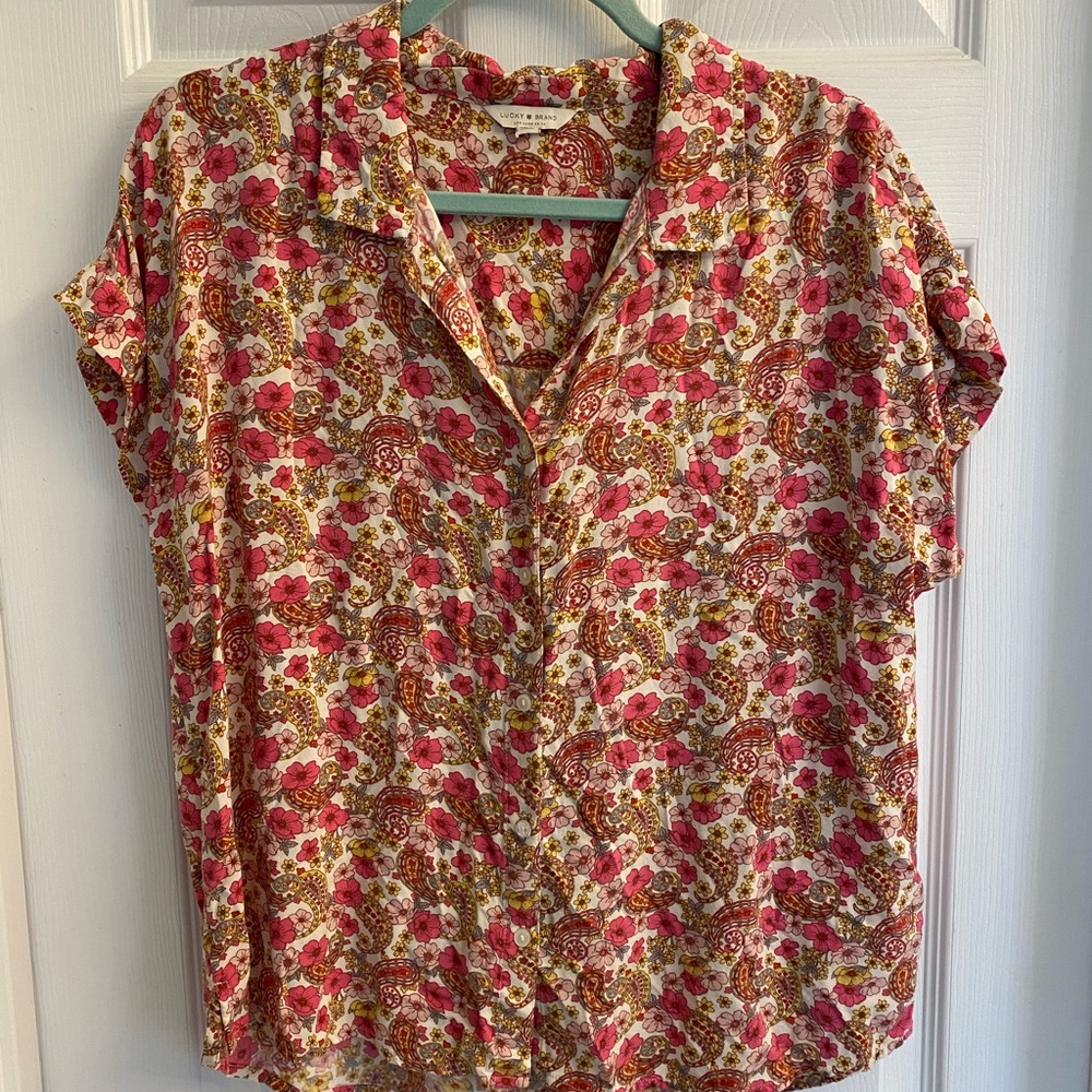 Lucky Brand Floral Button-Up Blouse